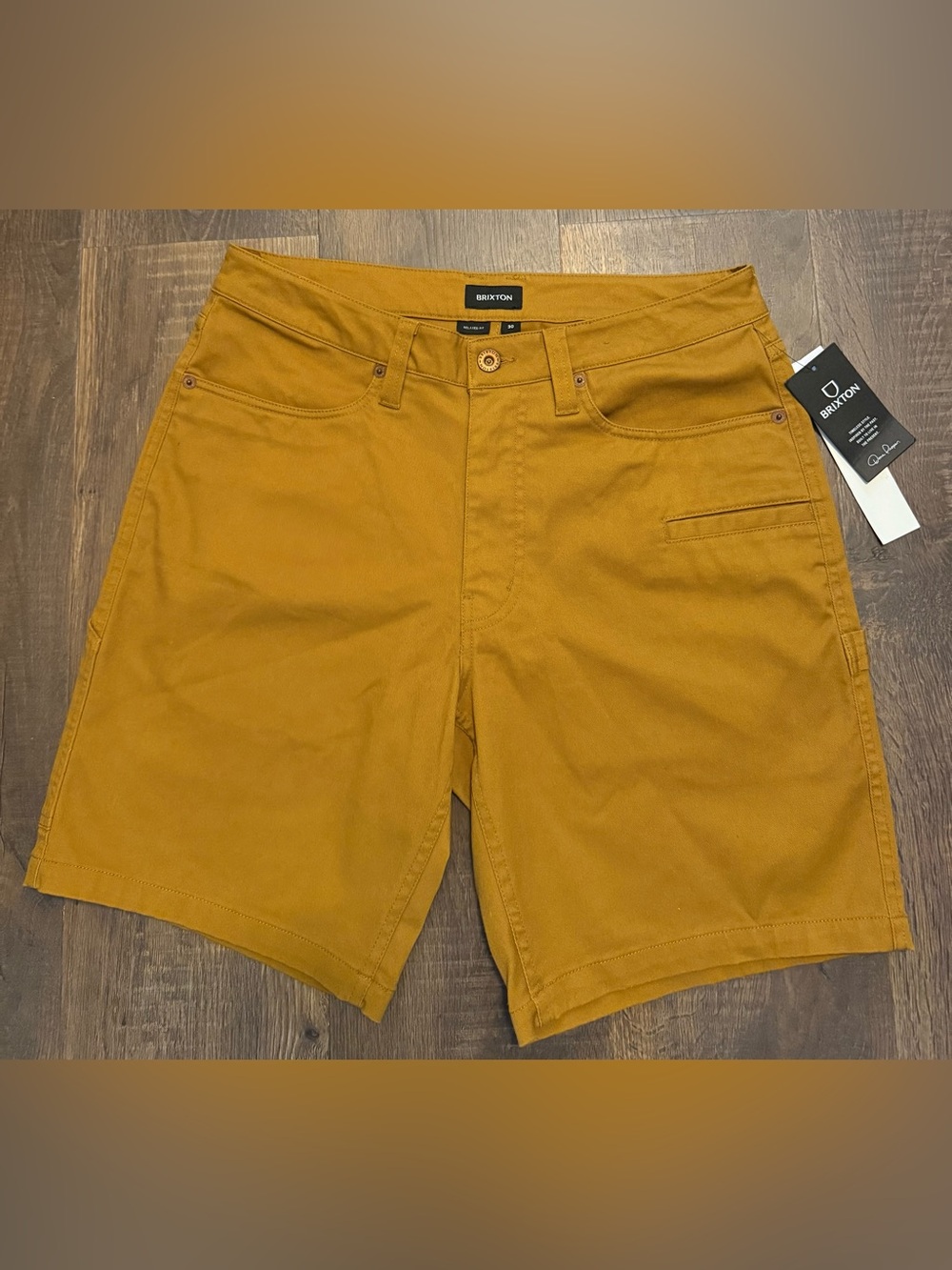 Brixton Men's Golden Brown Cargo Shorts Relaxed Mens 30 - NWT